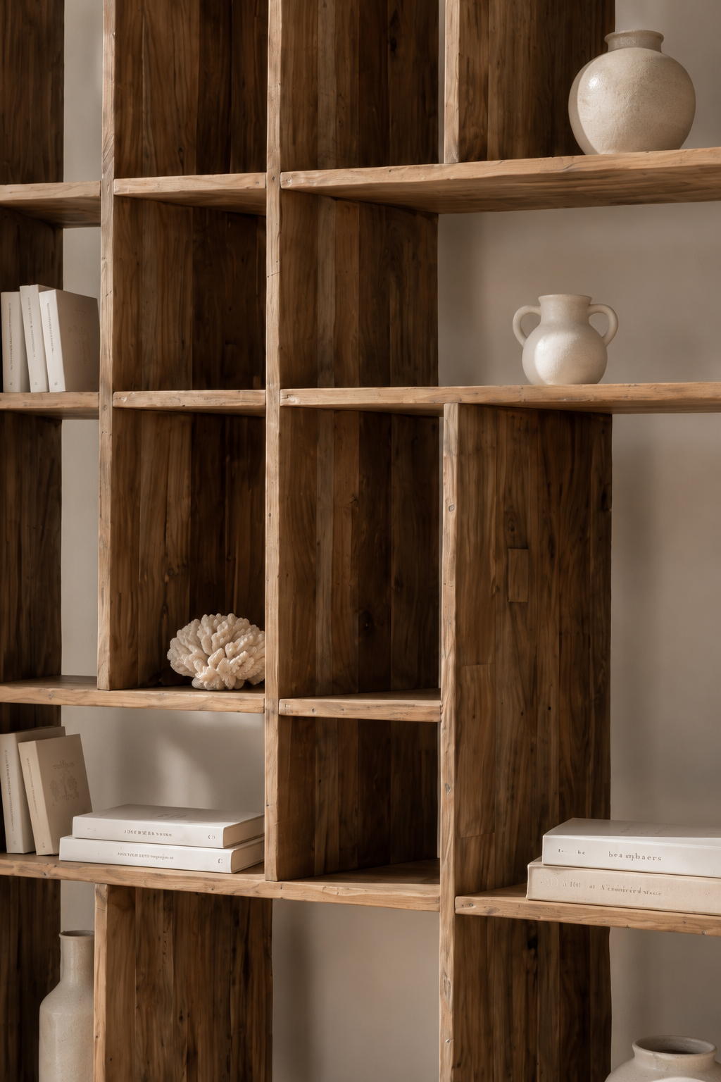 Bibliothèque en bois massif