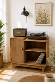Meuble vinyle en teck massif