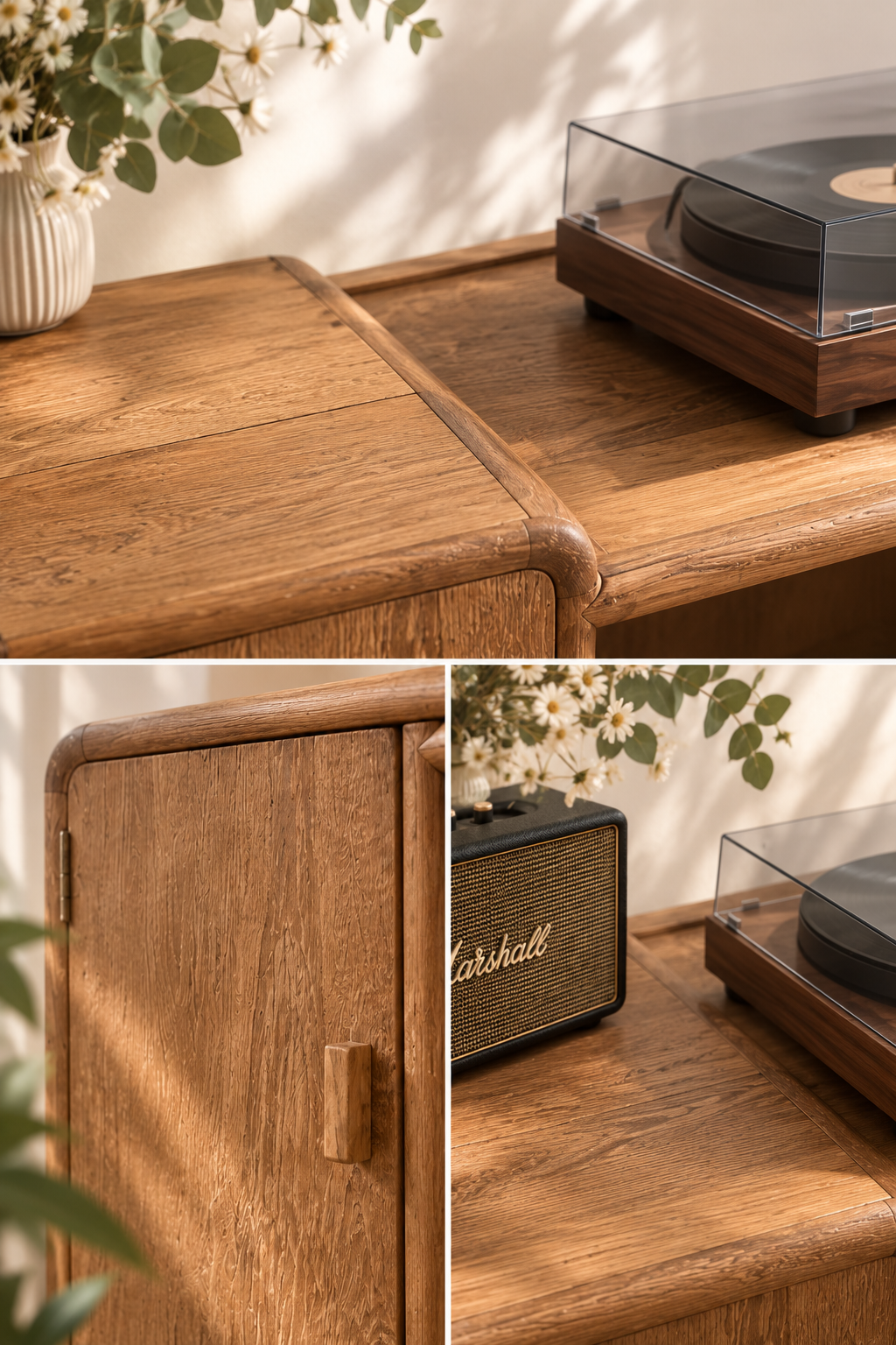 Meuble vinyle en teck massif